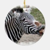 Zebra-versiering glimlachen keramisch ornament (Achterkant)