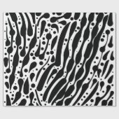 Zebra vibes met penseelstreken en -spots cadeaupapier (Vlak)