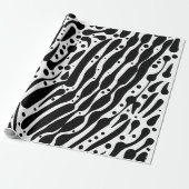 Zebra vibes met penseelstreken en -spots cadeaupapier (Uitgerold)