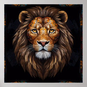 Zebra Vibrant Mozaïek Poster