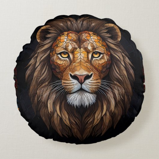 Zebra Vibrant Mozaïek Rond Kussen (Voorkant)