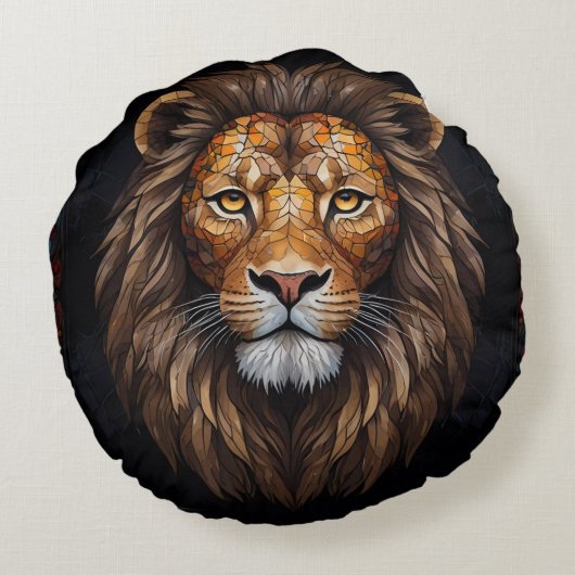 Zebra Vibrant Mozaïek Rond Kussen (Achterkant)