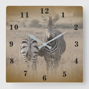 Zebra Vierkante Klok