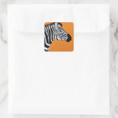 Zebra Vierkante Sticker (Tas)