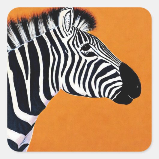 Zebra Vierkante Sticker (Voorkant)