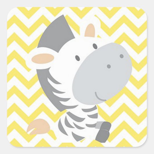 Zebra Vierkante Sticker (Voorkant)