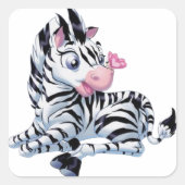 zebra vierkante sticker (Voorkant)