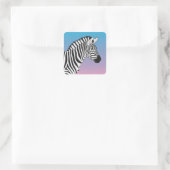 Zebra Vierkante Sticker (Tas)