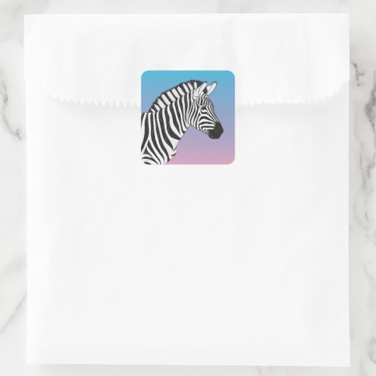 Zebra Vierkante Sticker (Tas)