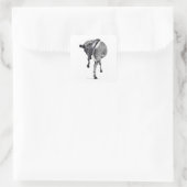 zebra vierkante sticker (Tas)