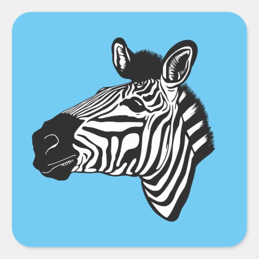 Zebra Vierkante Sticker (Voorkant)