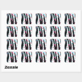 Zebra Vierkante Sticker (Vel)