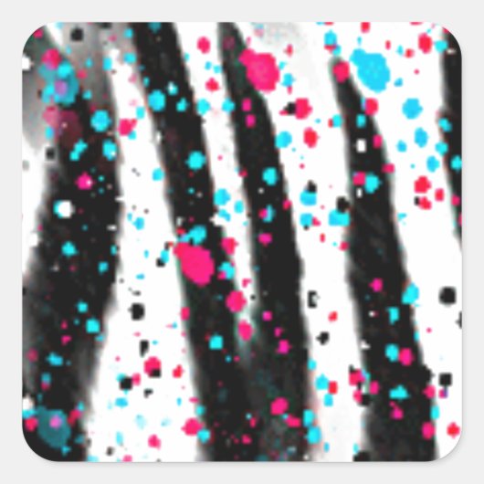 Zebra Vierkante Sticker (Voorkant)