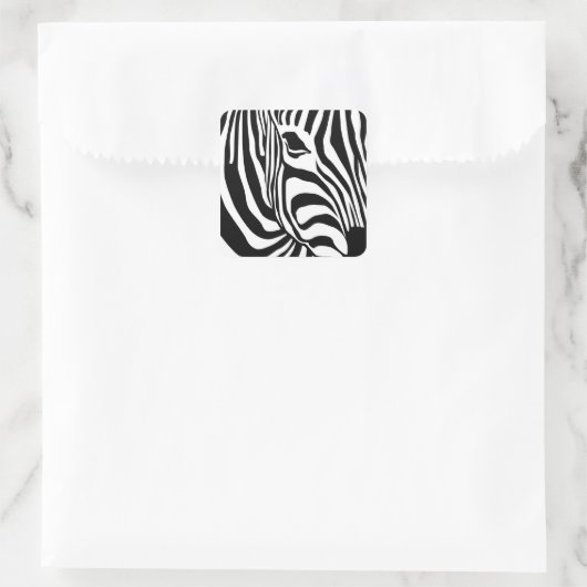 Zebra Vierkante Sticker (Tas)