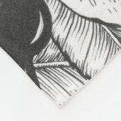 Zebra vinken en rozen struiken inkttekening fleece deken (Hoek)