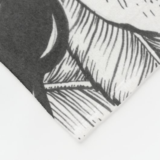 Zebra vinken en rozen struiken inkttekening fleece deken (Hoek)