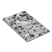 Zebra vinken en rozen struiken inkttekening notitieboek (Rechterzijde)