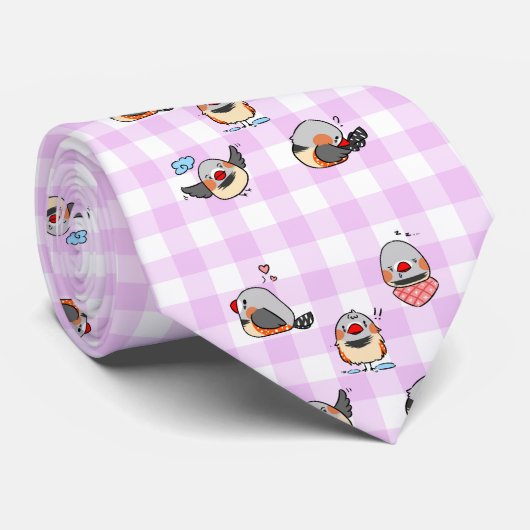 Zebra vinkt schattig cartoon roze ingecheckt patro stropdas (Opgerold)