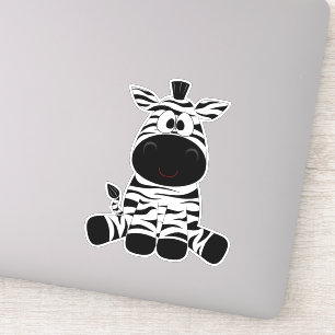 Zebra vinylSticker, op maat gesneden Sticker