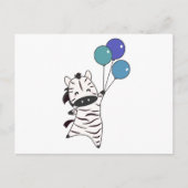 Zebra vliegen omhoog met ballonnen op zoete dieren briefkaart (Voorkant)
