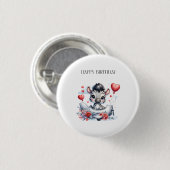 Zebra Vliegtuig Verjaardag Ronde Button 3,2 Cm (Voorkant /achterkant)