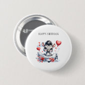 Zebra Vliegtuig Verjaardag Ronde Button 5,7 Cm (Voorkant /achterkant)