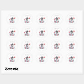 Zebra Vliegtuig Verjaardag Ronde Sticker (Vel)
