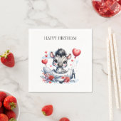 Zebra Vliegtuig Verjaardag Servet (Insitu)