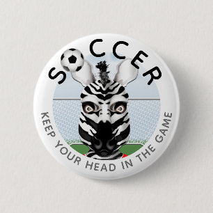 Zebra Voetbal Ronde Button 5,7 Cm