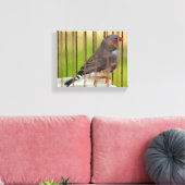Zebra Vogel in kooi Canvas Afdruk (Insitu (Woonkamer))