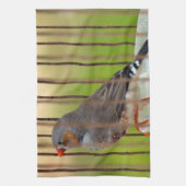 Zebra Vogel in kooi Theedoek (Verticaal)