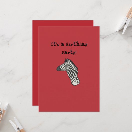 Zebra-vogelkaart Kaart (Voorkant / Achterkant in situ)