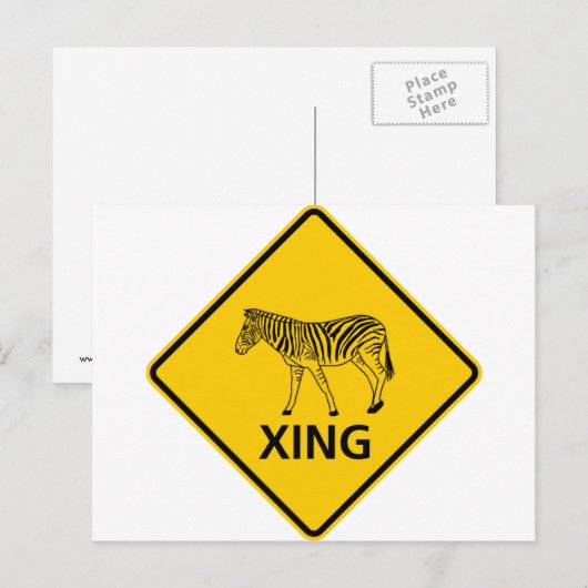 Zebra voor het overschrijden van de weg briefkaart (Voorkant / Achterkant)