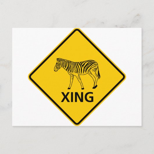 Zebra voor het overschrijden van de weg briefkaart (Voorkant)