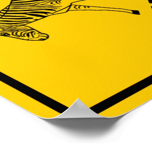 Zebra voor het overschrijden van de weg poster (Hoek)
