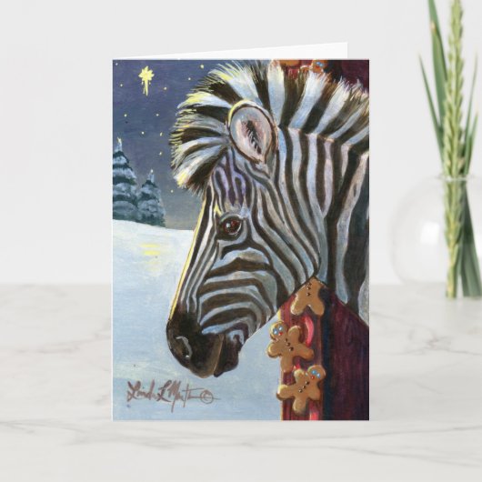 Zebra voor kerst feestdagen kaart (Voorkant)