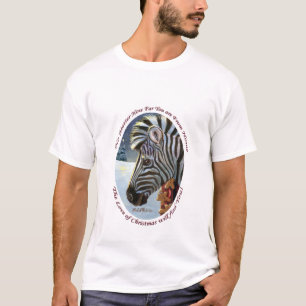 Zebra voor kerstvolwassen T-shirt