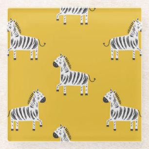 Zebra voor kinderen: naadloos leuk patroon glazen onderzetter