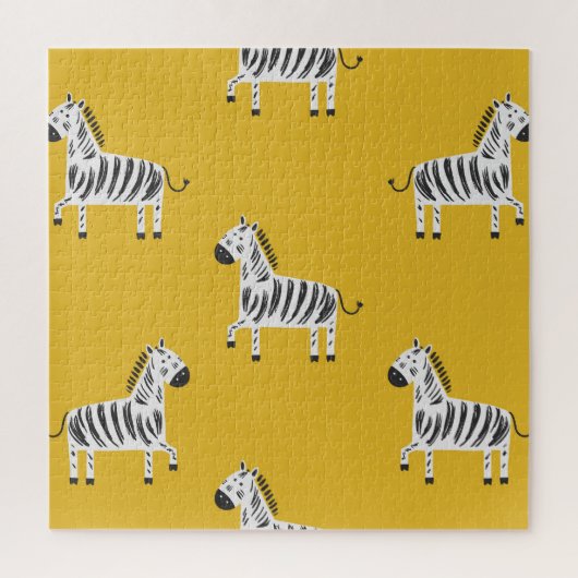 Zebra voor kinderen: naadloos leuk patroon legpuzzel (Verticaal)