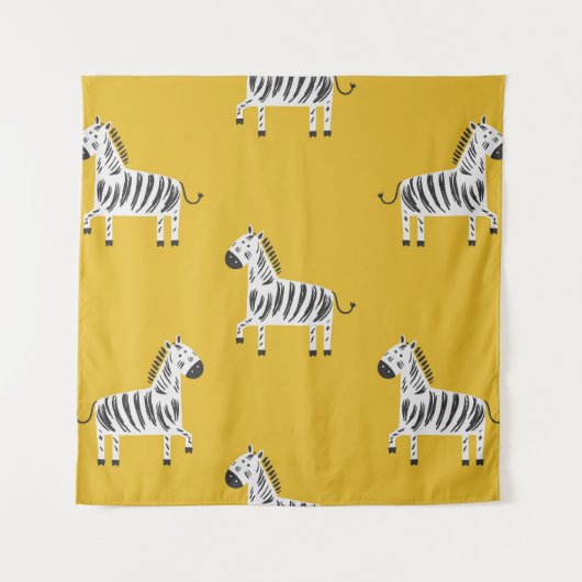 Zebra voor kinderen: naadloos leuk patroon wandkleed (Voorkant)