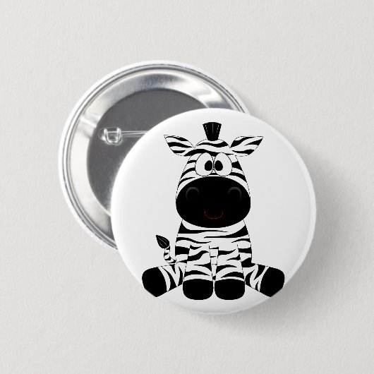zebra voor kinderen ronde button 5,7 cm (Voorkant /achterkant)