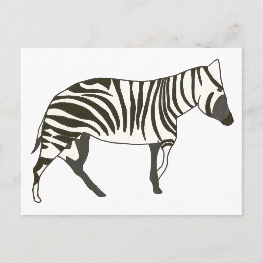 Zebra voor kunstkunst van wilde dieren, briefkaart (Voorkant)