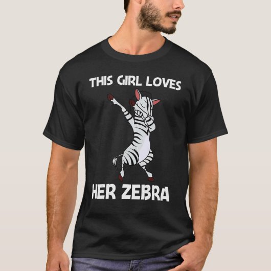 Zebra voor meisjes Afrikaanse dierentuin dier T-shirt (Voorkant)
