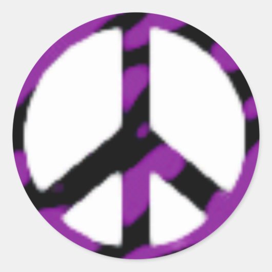 zebra-vredesbord ronde sticker (Voorkant)