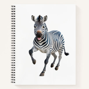 Zebra vrolijk speels plezier springen in het lucht notitieboek