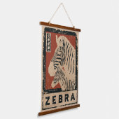  Zebra Wabi Sabi Art | Retro Animal Design Hangend Wandkleed (Gebogen)