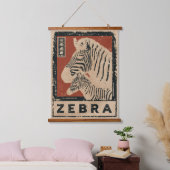  Zebra Wabi Sabi Art | Retro Animal Design Hangend Wandkleed (Slaapkamer)
