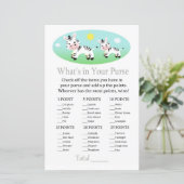 Zebra Wat zit er in je handtas baby shower (Staand voorkant)