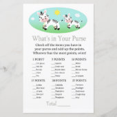 Zebra Wat zit er in je handtas baby shower (Voorkant)