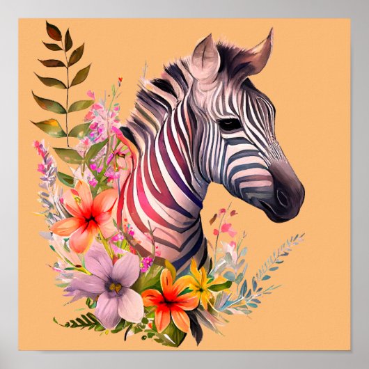 ZEBRA Watercolor Poster (Voorkant)